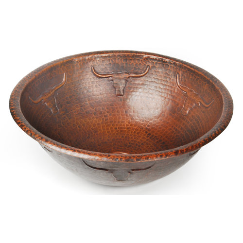 D'Vontz Copper Bathroom Sinks 17'' Metal Circular Undermount Bathroom